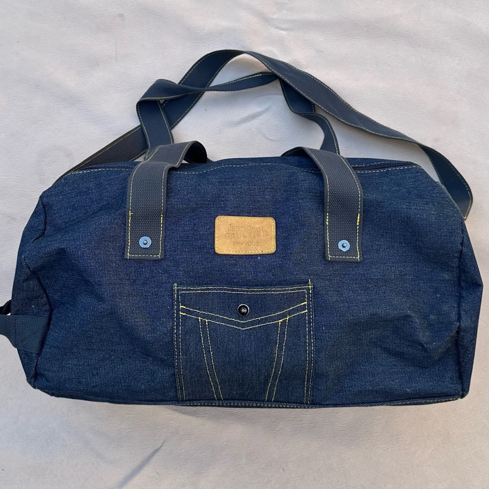 Jean Paul Gaultier Blue Denim Travel Bag
